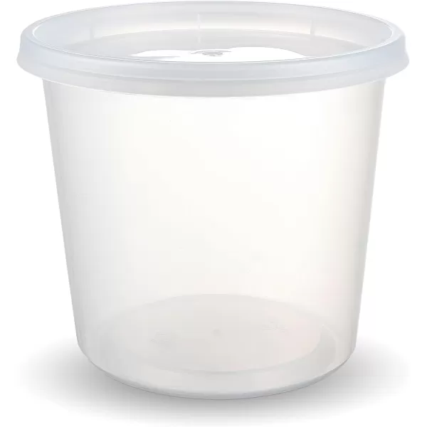 imageDuraHome  Deli food Storage Containers with Lids 32 oz Quart Pack of 24 Leakproof Freezer Safe Microwaveable Soup Storage Container  Clear Plastic Premium Quality24 oz