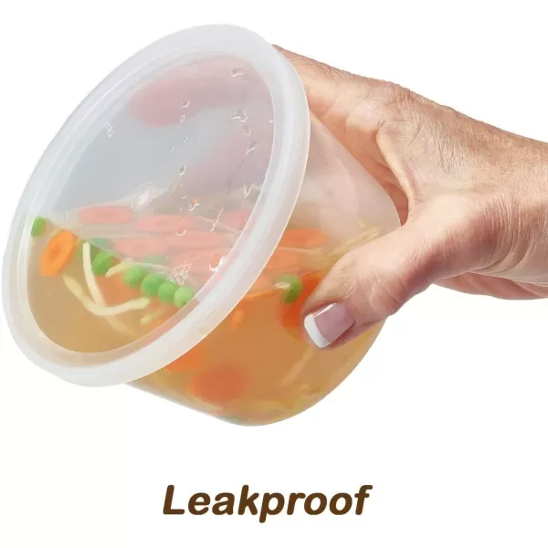 imageDuraHome  Deli food Storage Containers with Lids 32 oz Quart Pack of 24 Leakproof Freezer Safe Microwaveable Soup Storage Container  Clear Plastic Premium Quality16 oz