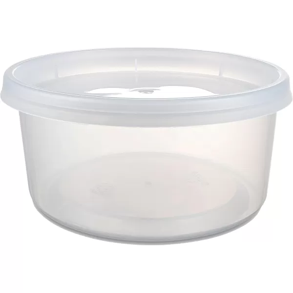 imageDuraHome  Deli food Storage Containers with Lids 32 oz Quart Pack of 24 Leakproof Freezer Safe Microwaveable Soup Storage Container  Clear Plastic Premium Quality12 oz