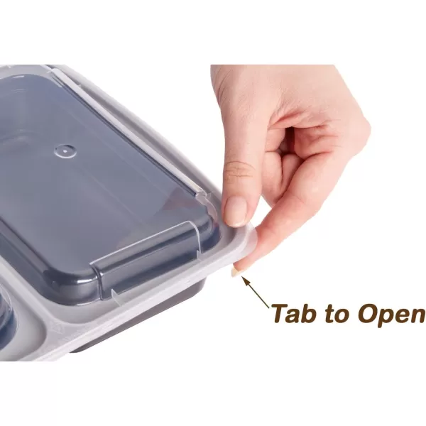 imageDuraHome  Round Meal Prep Containers with Lids 28oz Pack of 10 BPAFree Round Microwaveable Black Plastic Food Storage Container 3 Compartments