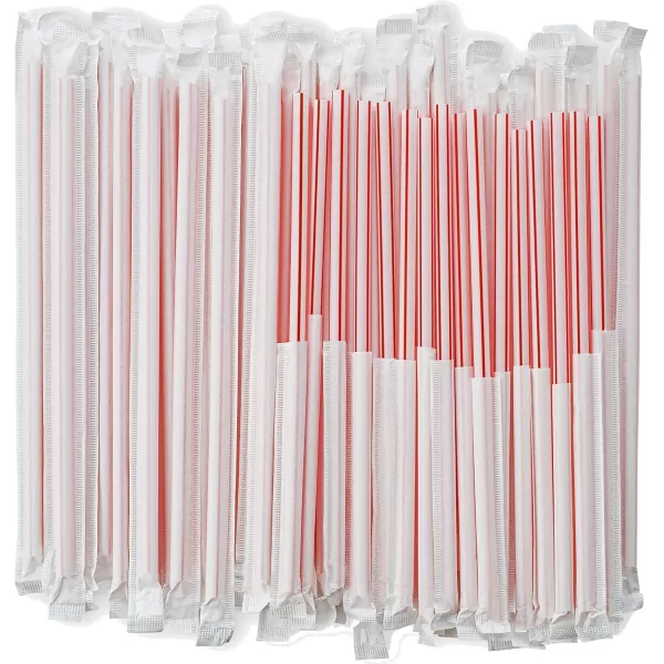 imageDuraHome Clear Plastic Straws Individually Wrapped 1000 Pack  8 inch Drinking Straw BPA Free  Restaurant Style Disposable Straws 024quot Wide Bulk SetStripes