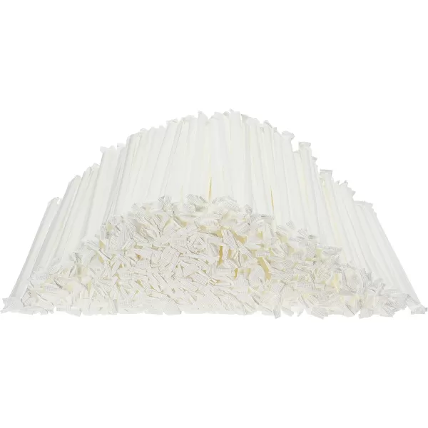imageDuraHome Clear Plastic Straws Individually Wrapped 1000 Pack  8 inch Drinking Straw BPA Free  Restaurant Style Disposable Straws 024quot Wide Bulk SetClear