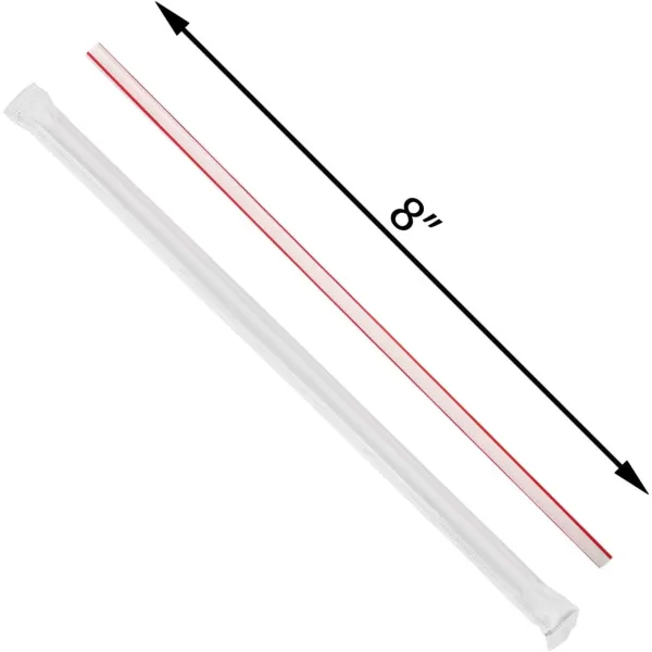 imageDuraHome Clear Plastic Straws Individually Wrapped 1000 Pack  8 inch Drinking Straw BPA Free  Restaurant Style Disposable Straws 024quot Wide Bulk SetStripes
