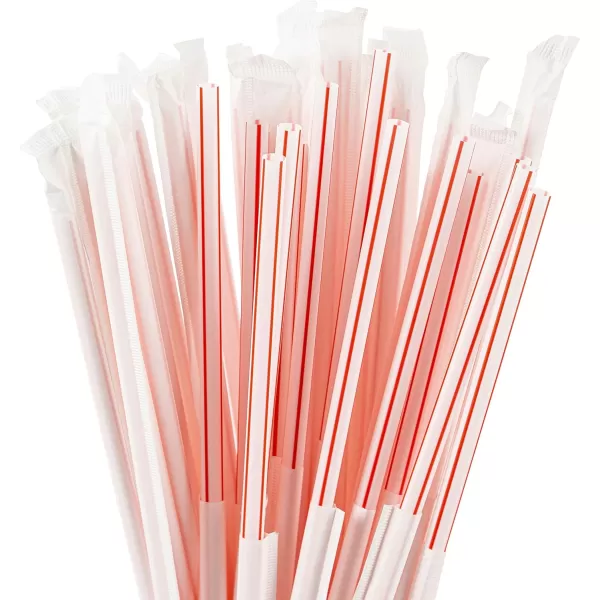 imageDuraHome Clear Plastic Straws Individually Wrapped 1000 Pack  8 inch Drinking Straw BPA Free  Restaurant Style Disposable Straws 024quot Wide Bulk SetStripes