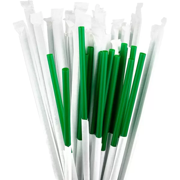 imageDuraHome Clear Plastic Straws Individually Wrapped 1000 Pack  8 inch Drinking Straw BPA Free  Restaurant Style Disposable Straws 024quot Wide Bulk SetGreen