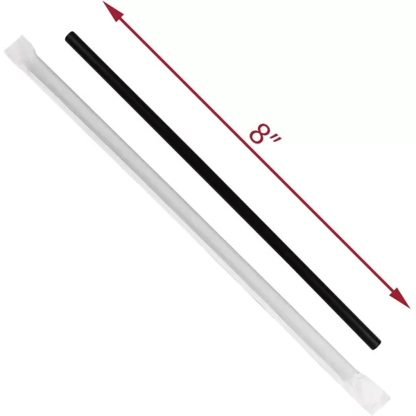 imageDuraHome Clear Plastic Straws Individually Wrapped 1000 Pack  8 inch Drinking Straw BPA Free  Restaurant Style Disposable Straws 024quot Wide Bulk SetBlack