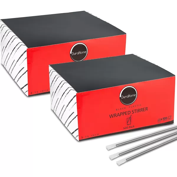 imageDuraHome Clear Plastic Straws Individually Wrapped 1000 Pack  8 inch Drinking Straw BPA Free  Restaurant Style Disposable Straws 024quot Wide Bulk SetBlack