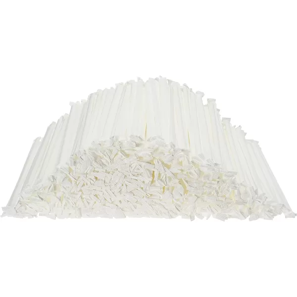 imageDuraHome Clear Plastic Straws Individually Wrapped 1000 Pack  8 inch Drinking Straw BPA Free  Restaurant Style Disposable Straws 024quot Wide Bulk SetWhite