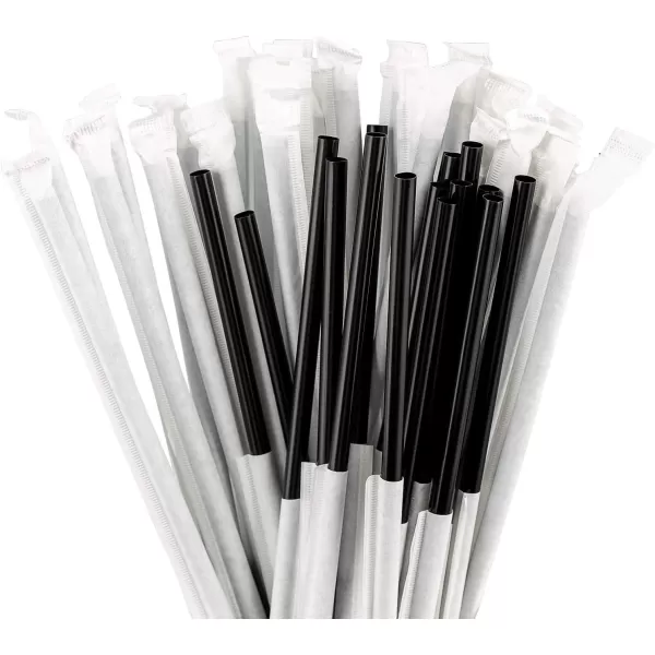 imageDuraHome Clear Plastic Straws Individually Wrapped 1000 Pack  8 inch Drinking Straw BPA Free  Restaurant Style Disposable Straws 024quot Wide Bulk SetBlack
