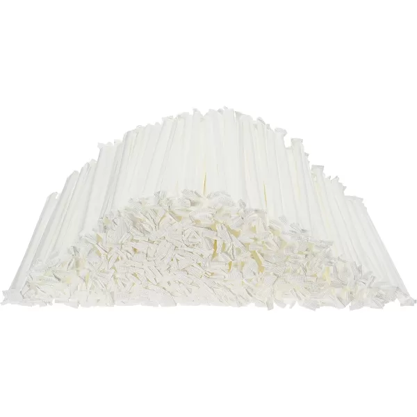 imageDuraHome Clear Plastic Straws Individually Wrapped 1000 Pack  8 inch Drinking Straw BPA Free  Restaurant Style Disposable Straws 024quot Wide Bulk SetGreen