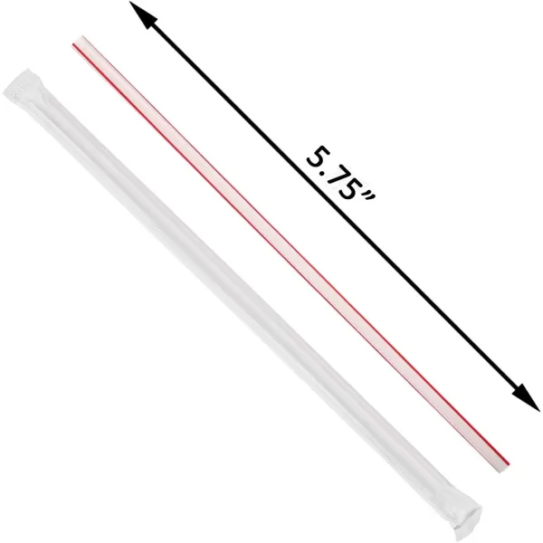 imageDuraHome Clear Plastic Straws Individually Wrapped 1000 Pack  8 inch Drinking Straw BPA Free  Restaurant Style Disposable Straws 024quot Wide Bulk SetStripes