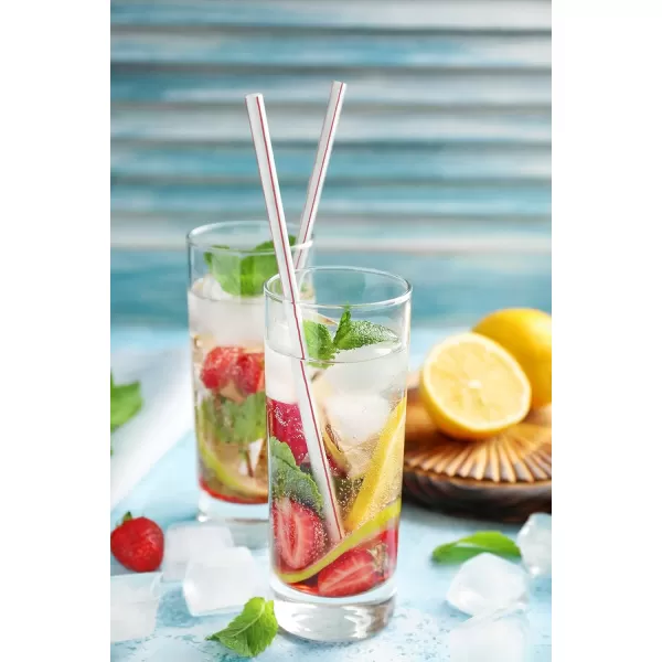 imageDuraHome Clear Plastic Straws Individually Wrapped 1000 Pack  8 inch Drinking Straw BPA Free  Restaurant Style Disposable Straws 024quot Wide Bulk SetStripes