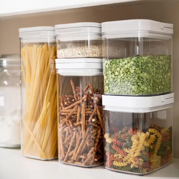 imageDuraHome FLiPLOCK Airtight Food Storage Containers 6 Piece Set  BPA Free Durable Clear Acrylic Container with Innovative Air Tight Handle Lid for Dry Goods Pantry Organization Rectanlge