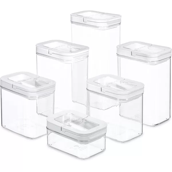 imageDuraHome FLiPLOCK Airtight Food Storage Containers 6 Piece Set  BPA Free Durable Clear Acrylic Container with Innovative Air Tight Handle Lid for Dry Goods Pantry Organization Rectanlge