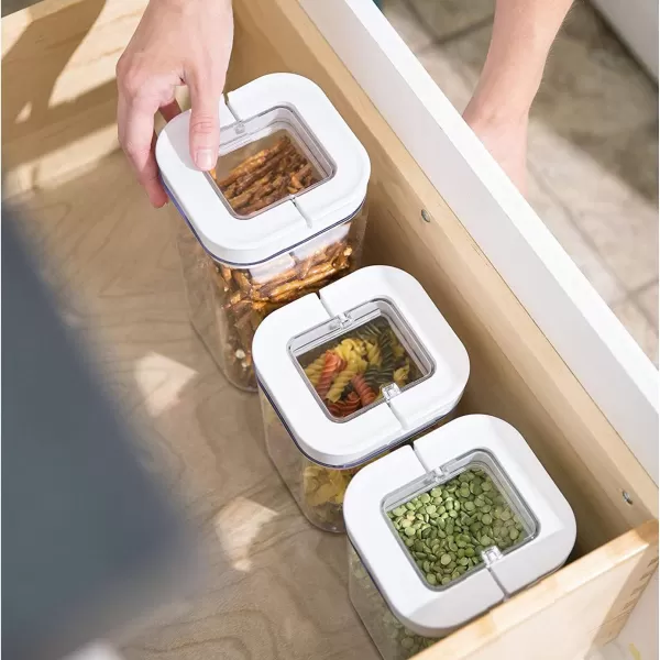 imageDuraHome FLiPLOCK Airtight Food Storage Containers 6 Piece Set  BPA Free Durable Clear Acrylic Container with Innovative Air Tight Handle Lid for Dry Goods Pantry Organization Square