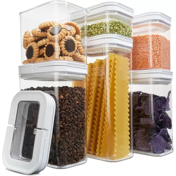 imageDuraHome FLiPLOCK Airtight Food Storage Containers 6 Piece Set  BPA Free Durable Clear Acrylic Container with Innovative Air Tight Handle Lid for Dry Goods Pantry Organization Rectanlge
