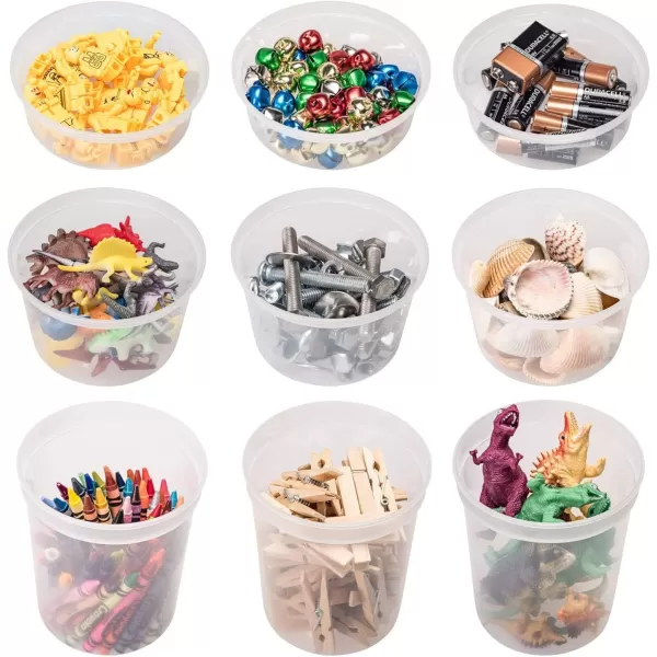 imageDuraHome Food Storage Containers with Lids 8oz 16oz 32oz Freezer Deli Cups Combo Pack 70 Sets BPAFree Leakproof Round Clear Takeout Container Meal Prep Microwavable 70 Sets  Mixed sizes70 Sets  Mixed sizes