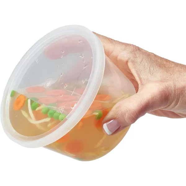 imageDuraHome Food Storage Containers with Lids 8oz 16oz 32oz Freezer Deli Cups Combo Pack 70 Sets BPAFree Leakproof Round Clear Takeout Container Meal Prep Microwavable 70 Sets  Mixed sizes70 Sets  Mixed sizes