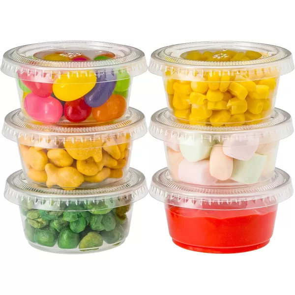 imageDuraHome Food Storage Containers with Lids 8oz 16oz 32oz Freezer Deli Cups Combo Pack 70 Sets BPAFree Leakproof Round Clear Takeout Container Meal Prep Microwavable 70 Sets  Mixed sizes150 Sets  2oz