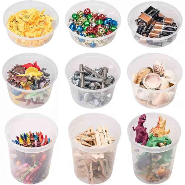 imageDuraHome Food Storage Containers with Lids 8oz 16oz 32oz Freezer Deli Cups Combo Pack 70 Sets BPAFree Leakproof Round Clear Takeout Container Meal Prep Microwavable 70 Sets  Mixed sizes44 Sets  Mixed sizes