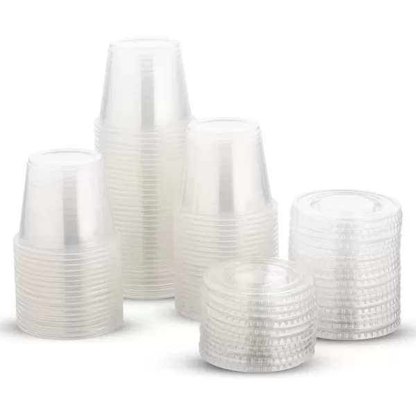 imageDuraHome Food Storage Containers with Lids 8oz 16oz 32oz Freezer Deli Cups Combo Pack 70 Sets BPAFree Leakproof Round Clear Takeout Container Meal Prep Microwavable 70 Sets  Mixed sizes150 sets  4oz  55oz