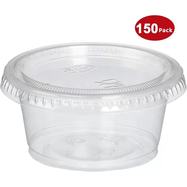 imageDuraHome Food Storage Containers with Lids 8oz 16oz 32oz Freezer Deli Cups Combo Pack 70 Sets BPAFree Leakproof Round Clear Takeout Container Meal Prep Microwavable 70 Sets  Mixed sizes150 Sets  2oz