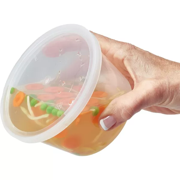 imageDuraHome Food Storage Containers with Lids 8oz 16oz 32oz Freezer Deli Cups Combo Pack 70 Sets BPAFree Leakproof Round Clear Takeout Container Meal Prep Microwavable 70 Sets  Mixed sizes44 Sets  Mixed sizes