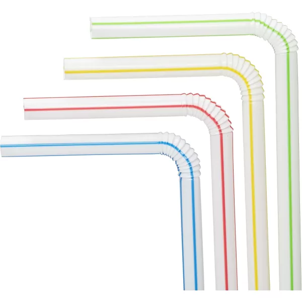 imageFlexible Plastic Straws Colored BPAFree Disposable Bendy Straw 8quot Long 200 Pack ColorfulColorful