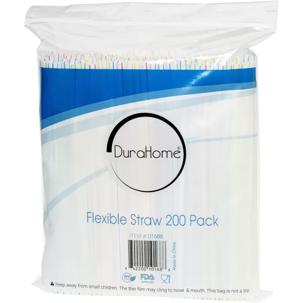 imageFlexible Plastic Straws Colored BPAFree Disposable Bendy Straw 8quot Long 200 Pack ColorfulColorful