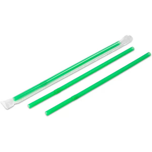 imageFlexible Plastic Straws Colored BPAFree Disposable Bendy Straw 8quot Long 200 Pack ColorfulSolid Green
