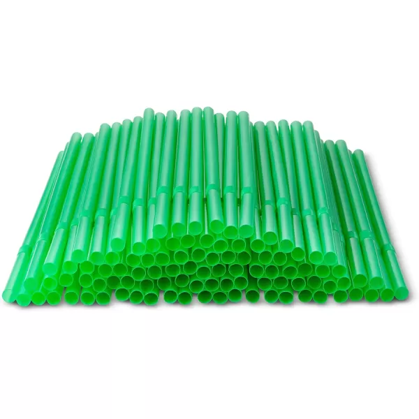 imageFlexible Plastic Straws Colored BPAFree Disposable Bendy Straw 8quot Long 200 Pack ColorfulSolid Green
