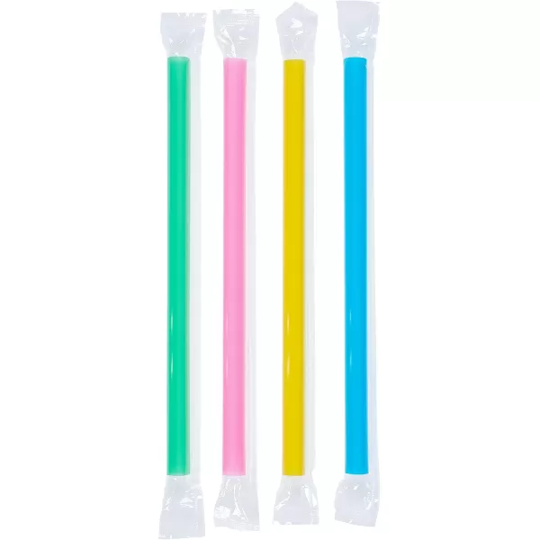 imageJumbo Smoothie Straws Extra Wide  Individually Wrapped 100 Pack BPA Free Milkshake Straw 047quot Multi Colored Large Disposable For Boba Tea Extra Durable Thick Restaurant Quality  by DuraHomeJumbo Wrapped 300 pc  Bulk