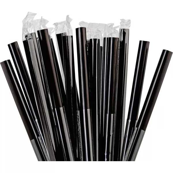 imageJumbo Smoothie Straws Extra Wide  Individually Wrapped 100 Pack BPA Free Milkshake Straw 047quot Multi Colored Large Disposable For Boba Tea Extra Durable Thick Restaurant Quality  by DuraHomeJumbo Black Individually Wrapped 100 Pack