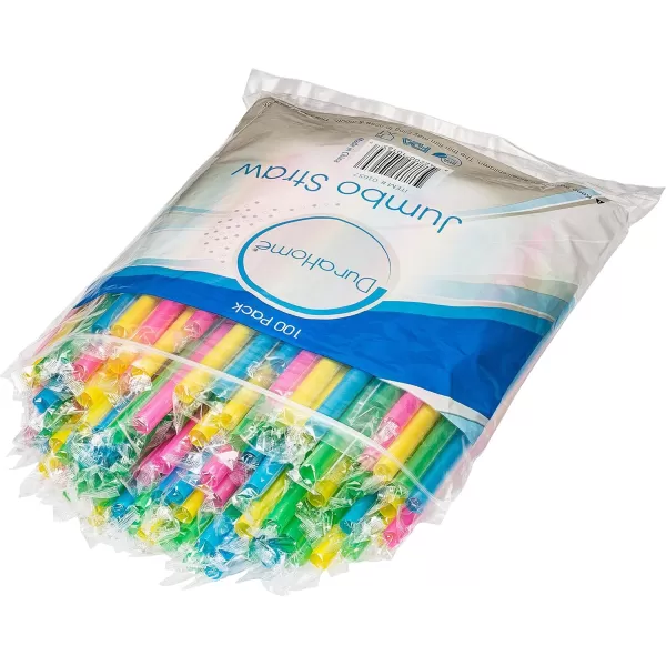 imageJumbo Smoothie Straws Extra Wide  Individually Wrapped 100 Pack BPA Free Milkshake Straw 047quot Multi Colored Large Disposable For Boba Tea Extra Durable Thick Restaurant Quality  by DuraHomeJumbo Individually Wrapped 100 Pack