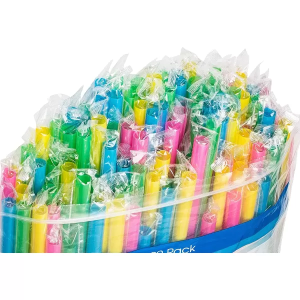 imageJumbo Smoothie Straws Extra Wide  Individually Wrapped 100 Pack BPA Free Milkshake Straw 047quot Multi Colored Large Disposable For Boba Tea Extra Durable Thick Restaurant Quality  by DuraHomeJumbo Wrapped 300 pc  Bulk