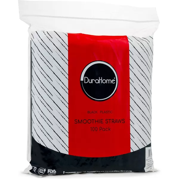 imageJumbo Smoothie Straws Extra Wide  Individually Wrapped 100 Pack BPA Free Milkshake Straw 047quot Multi Colored Large Disposable For Boba Tea Extra Durable Thick Restaurant Quality  by DuraHomeJumbo Black Individually Wrapped 100 Pack