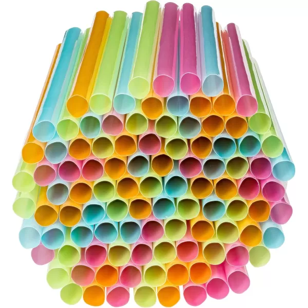 imageJumbo Smoothie Straws Extra Wide  Individually Wrapped 100 Pack BPA Free Milkshake Straw 047quot Multi Colored Large Disposable For Boba Tea Extra Durable Thick Restaurant Quality  by DuraHomeSmoothie 300 pc  Unwrapped Bulk Pack