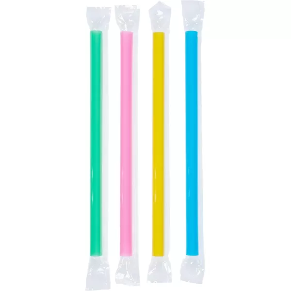 imageJumbo Smoothie Straws Extra Wide  Individually Wrapped 100 Pack BPA Free Milkshake Straw 047quot Multi Colored Large Disposable For Boba Tea Extra Durable Thick Restaurant Quality  by DuraHomeJumbo Individually Wrapped 100 Pack