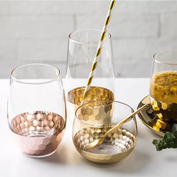 imagePaper Straws Biodegradable 200 Pack Striped Multi Colored BPAFree Disposable 825quot Long NonFlexible Straw for EverydayBirthday PartyWedding  By DuraHome 200 PackMulti Pattern Gold