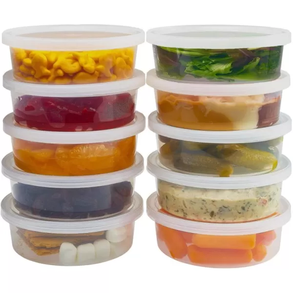 imageDuraHome  Deli food Storage Containers with Lids 32 oz Quart Pack of 24 Leakproof Freezer Safe Microwaveable Soup Storage Container  Clear Plastic Premium Quality8 oz