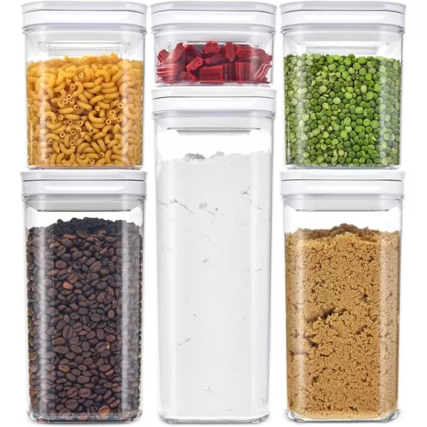 imageDuraHome FLiPLOCK Airtight Food Storage Containers 6 Piece Set  BPA Free Durable Clear Acrylic Container with Innovative Air Tight Handle Lid for Dry Goods Pantry Organization Rectanlge