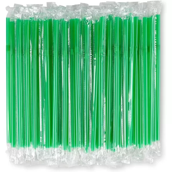 imageFlexible Plastic Straws Colored BPAFree Disposable Bendy Straw 8quot Long 200 Pack ColorfulSolid Green