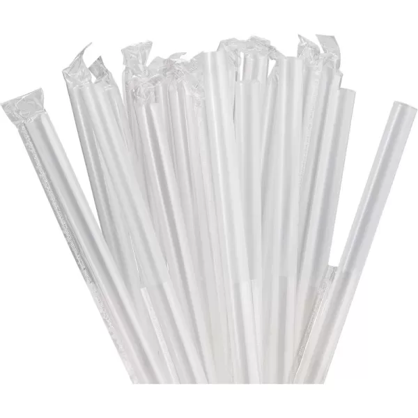 imageJumbo Smoothie Straws Extra Wide  Individually Wrapped 100 Pack BPA Free Milkshake Straw 047quot Multi Colored Large Disposable For Boba Tea Extra Durable Thick Restaurant Quality  by DuraHomeJumbo Clear Individually Wrapped 100 Pack