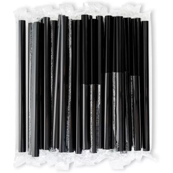 imageJumbo Smoothie Straws Extra Wide  Individually Wrapped 100 Pack BPA Free Milkshake Straw 047quot Multi Colored Large Disposable For Boba Tea Extra Durable Thick Restaurant Quality  by DuraHomeJumbo Black Individually Wrapped 100 Pack