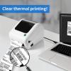 imageJADENS Bluetooth Thermal Shipping Label Printer  High Speed 4x6 Wireless Label Maker Machine Support PC Phone USB for MAC Compatible with Ebay Amazon Shopify Etsy USPS Barcode MailingPearl white