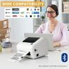 imageJADENS Bluetooth Thermal Shipping Label Printer  High Speed 4x6 Wireless Label Maker Machine Support PC Phone USB for MAC Compatible with Ebay Amazon Shopify Etsy USPS Barcode MailingWhite