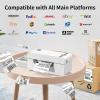 imageJADENS Bluetooth Thermal Shipping Label Printer  Wireless 4x6 Shipping Label Printer Compatible with AndroidampampiPhone and Windows Widely Used for Ebay Amazon Shopify Etsy USPSWhite