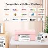 imageJADENS Bluetooth Thermal Shipping Label Printer  Wireless 4x6 Shipping Label Printer Compatible with AndroidampampiPhone and Windows Widely Used for Ebay Amazon Shopify Etsy USPSPink