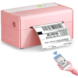 imageJADENS Bluetooth Thermal Label Printer Wireless Shipping Label Printer for Small Business ampamp Package USPS Etsy Amazon Compatible with iPhone iPad Mac Windows Android 4x6 Label Maker PinkPink
