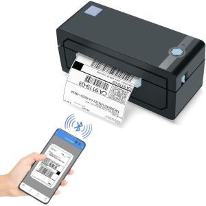 imageJADENS Bluetooth Thermal Shipping Label Printer  Wireless 4x6 Shipping Label Printer Compatible with AndroidampampiPhone and Windows Widely Used for Ebay Amazon Shopify Etsy USPSBlue